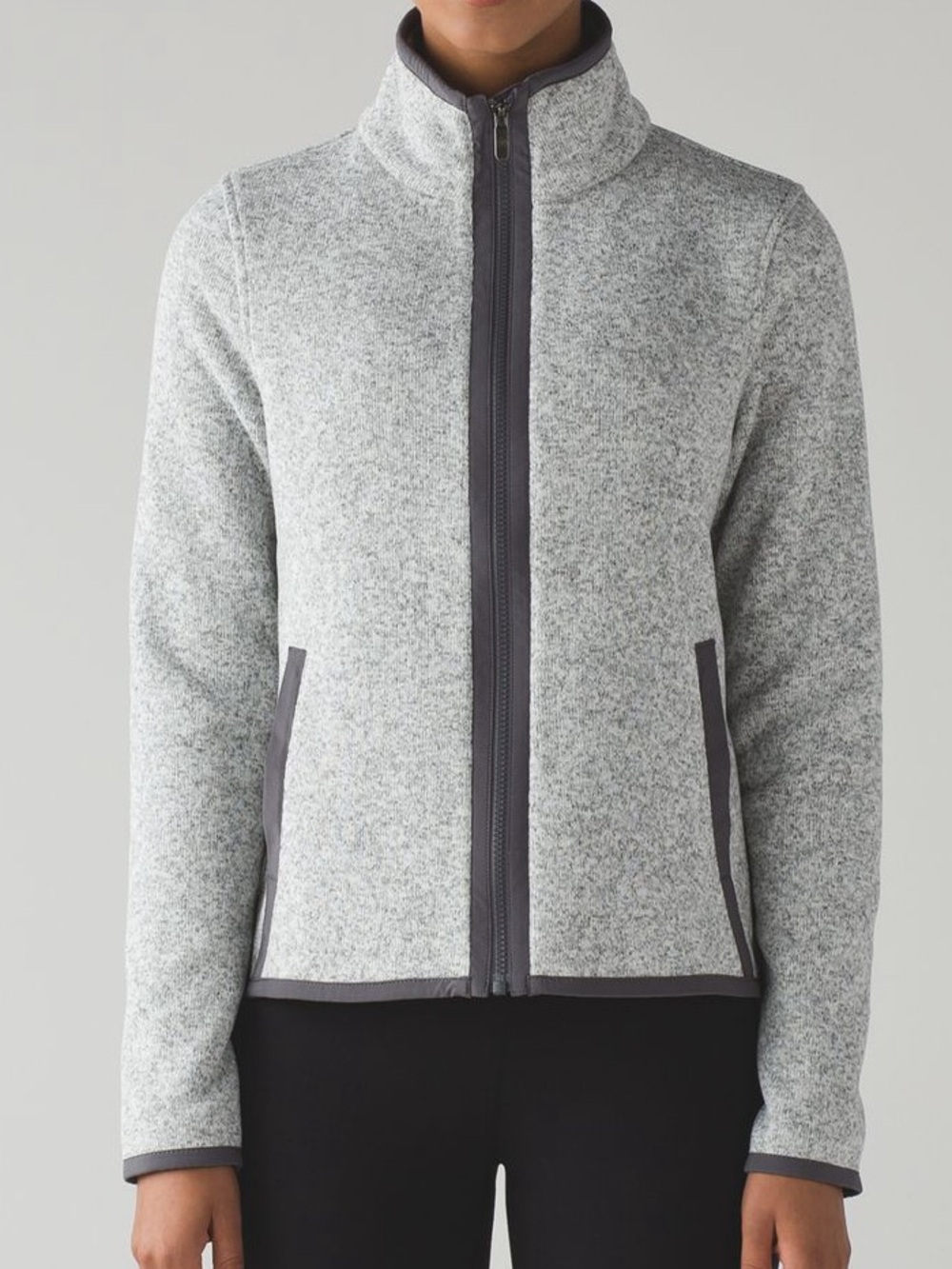Lululemon It’s Fleecing Cold Zip Up - Heathered White/ Dark Carbon